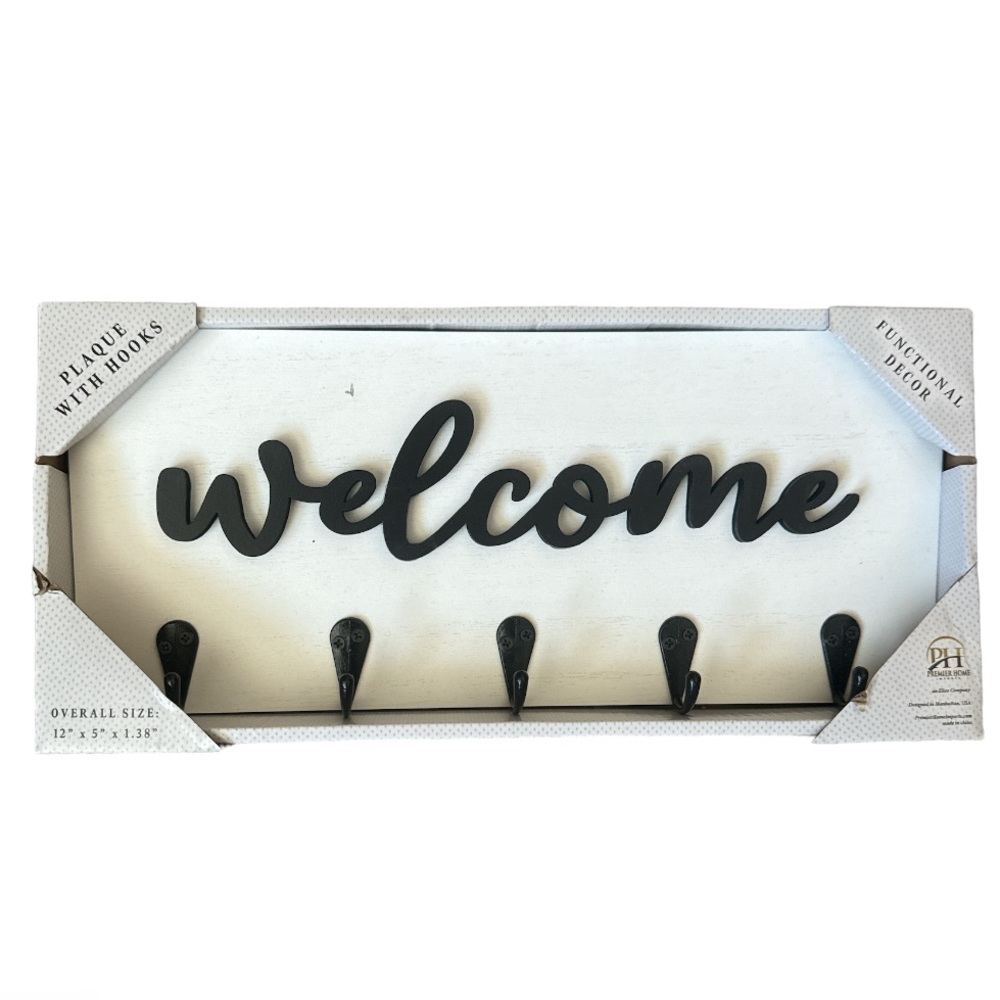 NIB Welcome plaque with hooks